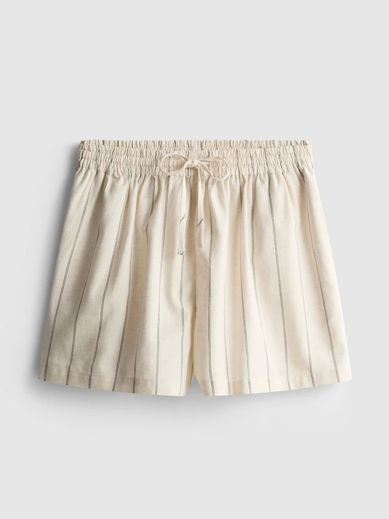 Cotton Blend Striped Shorts