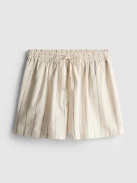 Cotton Blend Striped Shorts