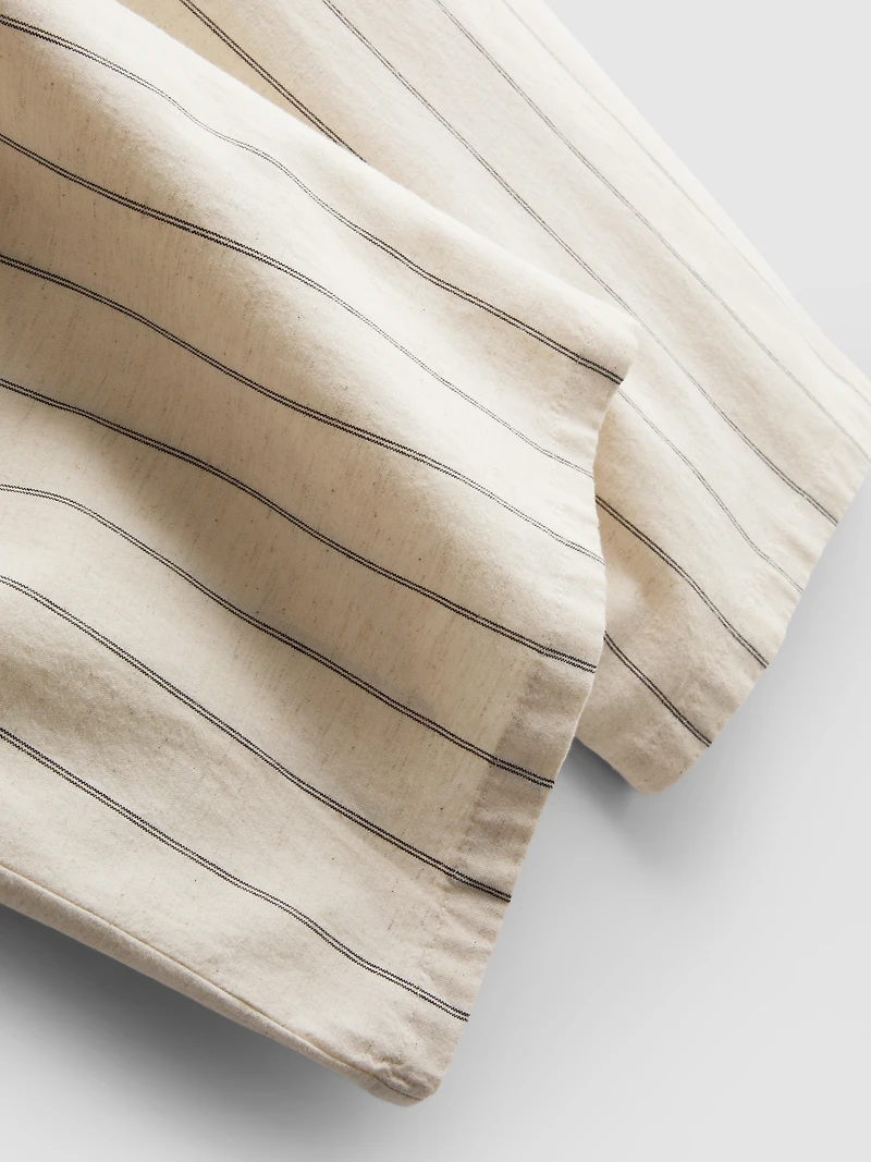 Cotton Blend Striped Wide Leg Pants