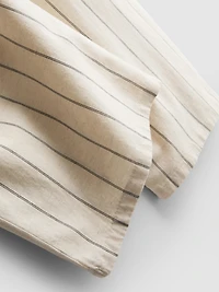 Cotton Blend Striped Wide Leg Pants