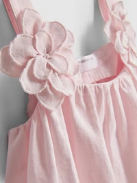 1.5-12yrs | The Edit Linen Mix Floral Appliqué Top and Skirt Set