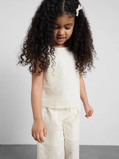 1.5-12yrs | The Edit Linen Mix Embroidered Sleeveless Blouse