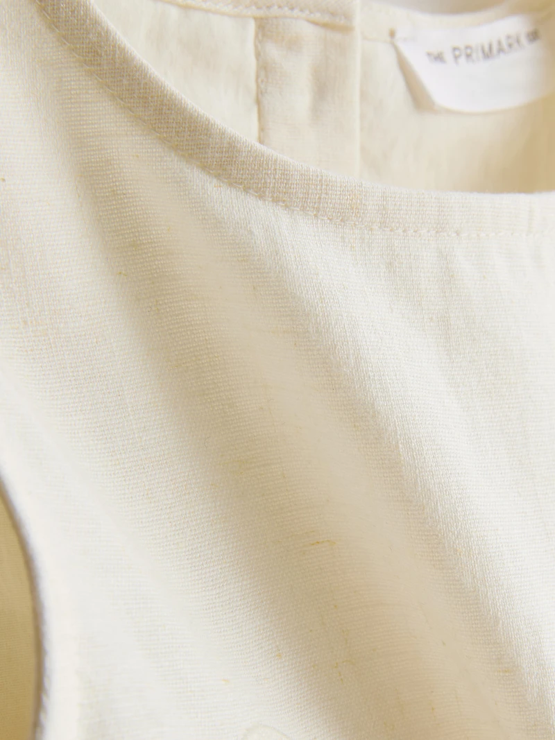 1.5-12yrs | The Edit Linen Mix Embroidered Sleeveless Blouse