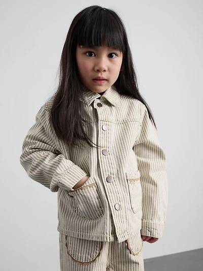 1.5-12yrs | The Edit Cotton Pinstripe Denim Shacket
