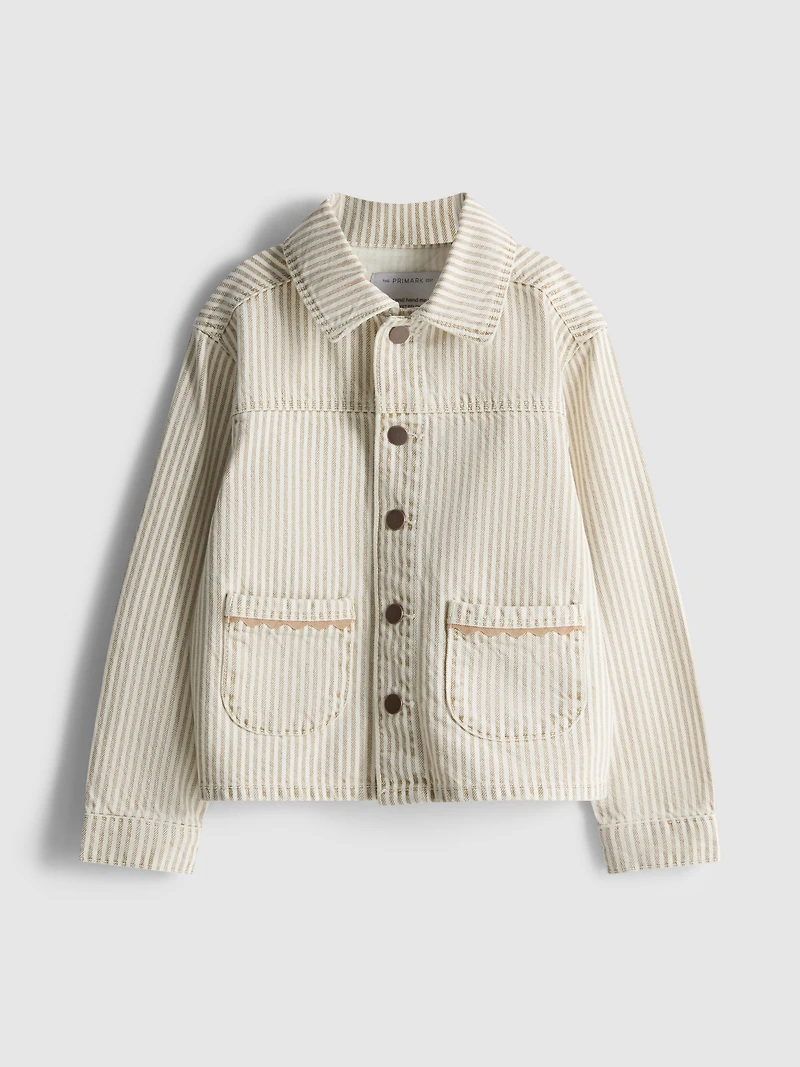 1.5-12yrs | The Edit Cotton Pinstripe Denim Shacket