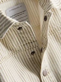 1.5-12yrs | The Edit Cotton Pinstripe Denim Shacket