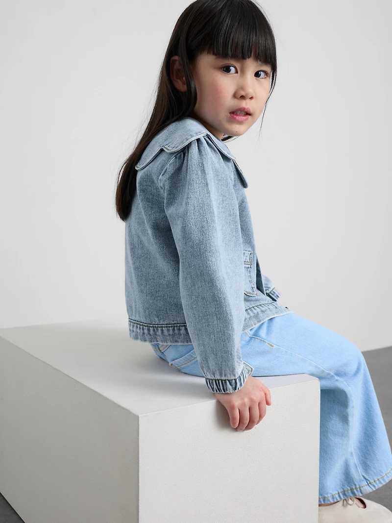 1.5-12yrs | The Edit Cotton Scallop Collared Denim Jacket