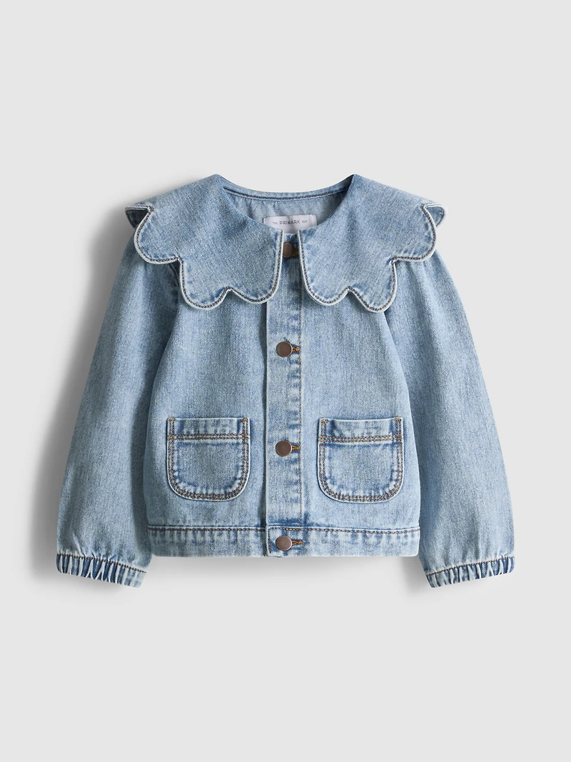 1.5-12yrs | The Edit Cotton Scallop Collared Denim Jacket