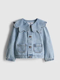 1.5-12yrs | The Edit Cotton Scallop Collared Denim Jacket