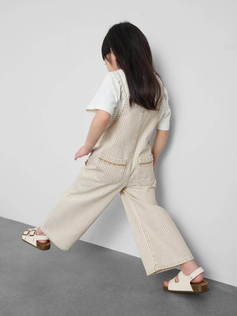 1.5-12yrs | The Edit Cotton Pinstripe Denim Overalls