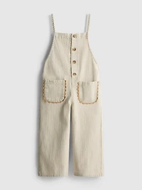 1.5-12yrs | The Edit Cotton Pinstripe Denim Overalls