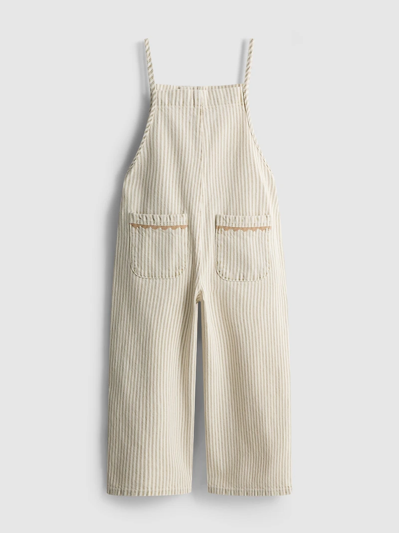 1.5-12yrs | The Edit Cotton Pinstripe Denim Overalls