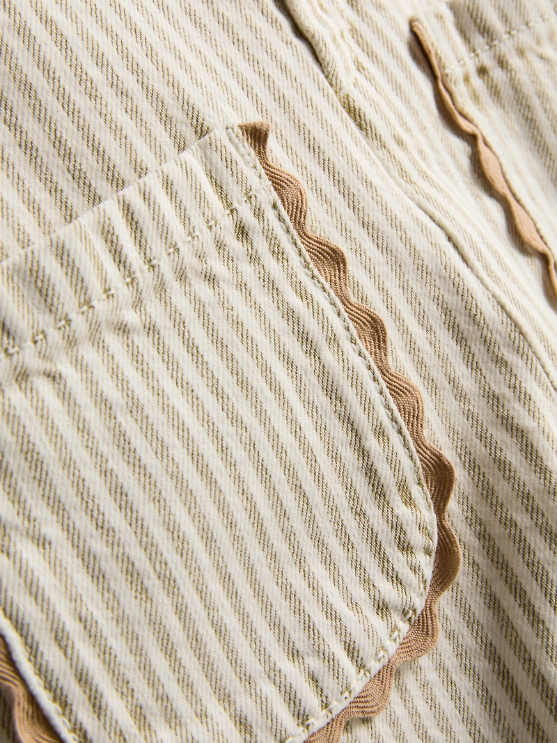 1.5-12yrs | The Edit Cotton Pinstripe Denim Overalls