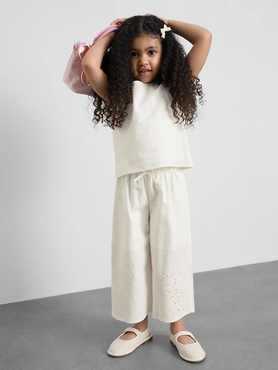 1.5-12yrs | The Edit Linen Mix Embroidered Pants