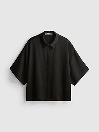 Relaxed Textured Satin Shirt