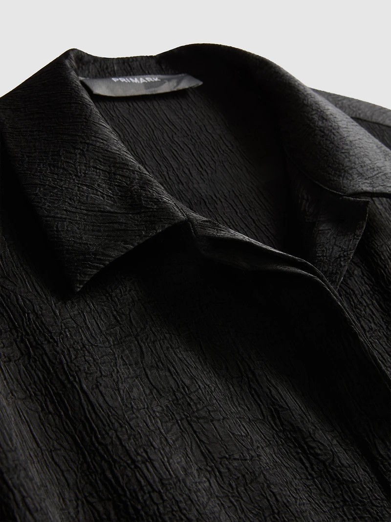Relaxed Textured Satin Shirt