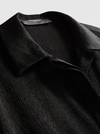 Relaxed Textured Satin Shirt