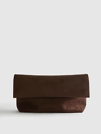 By Coleen Oversized Faux Suede Clutch Bag