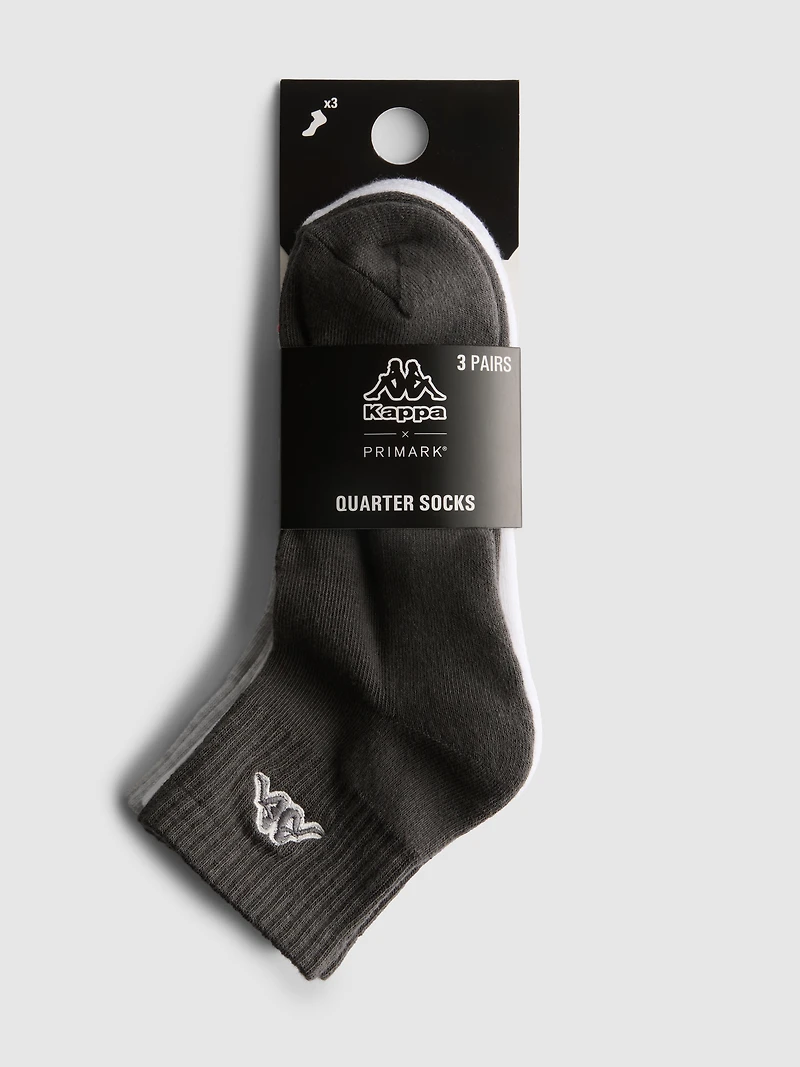 3pk Kappa X Primark Quarter Crew Socks