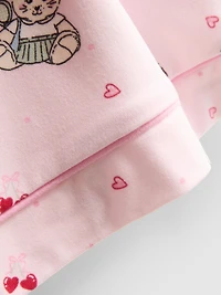 Printed Teddy Boyfriend Shorty Pajamas