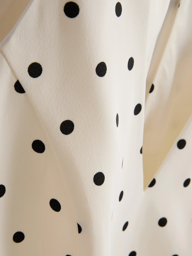 Polka Dot Halter Neck Peplum Top