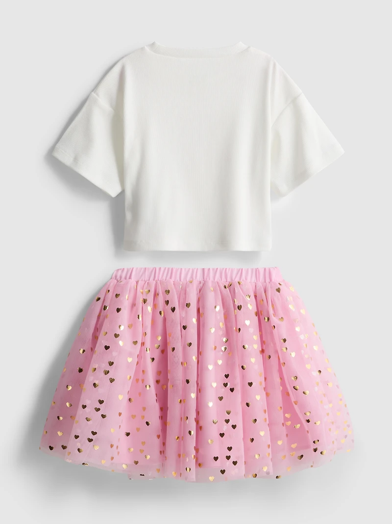 1.5-8yrs | Unicorn Graphic T-Shirt and Tutu Skirt Set