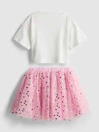 1.5-8yrs | Unicorn Graphic T-Shirt and Tutu Skirt Set
