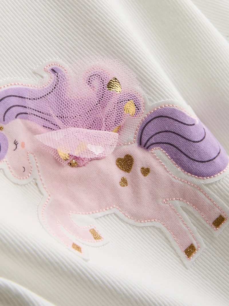 1.5-8yrs | Unicorn Graphic T-Shirt and Tutu Skirt Set