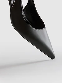 Faux Leather Slingback Heels
