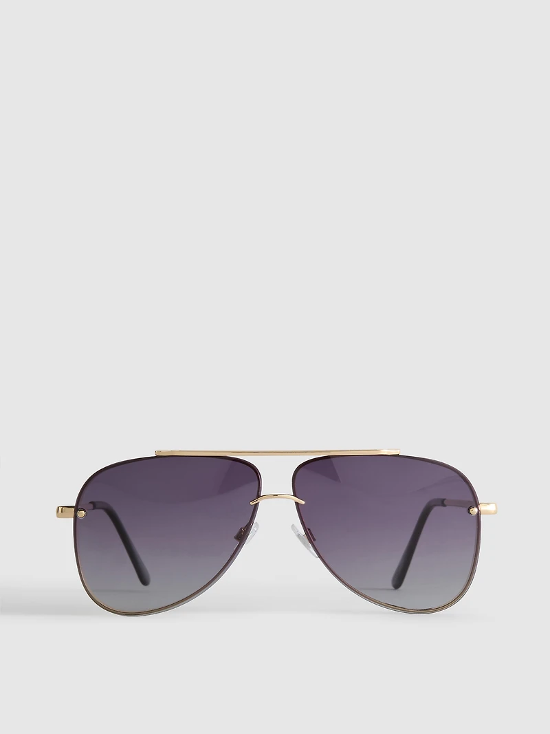 Metal Aviator-Style Sunglasses