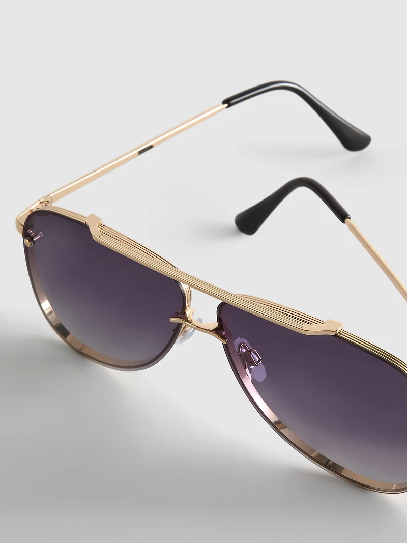 Metal Aviator-Style Sunglasses