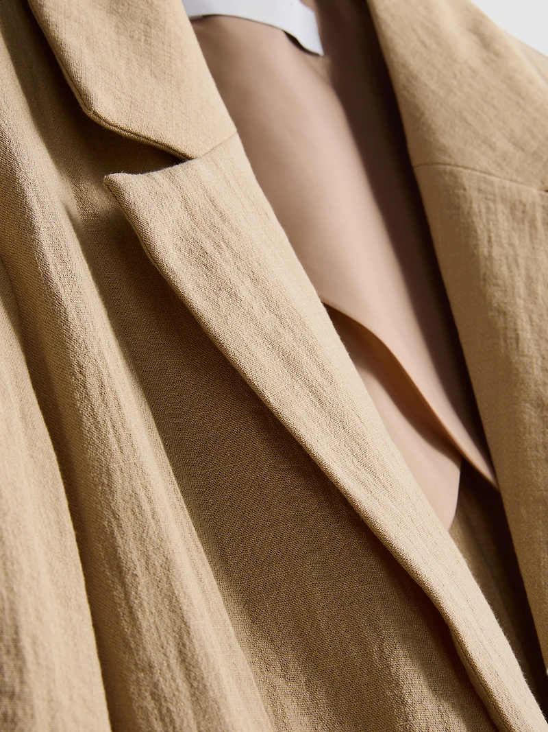 Textured Notched Lapel Blazer