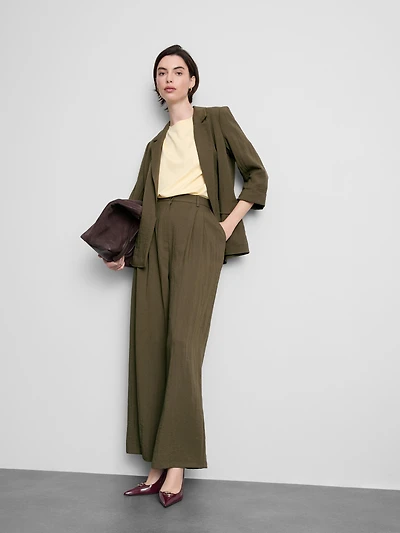 Textured Notched Lapel Blazer