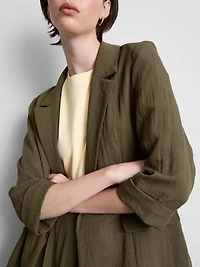 Textured Notched Lapel Blazer