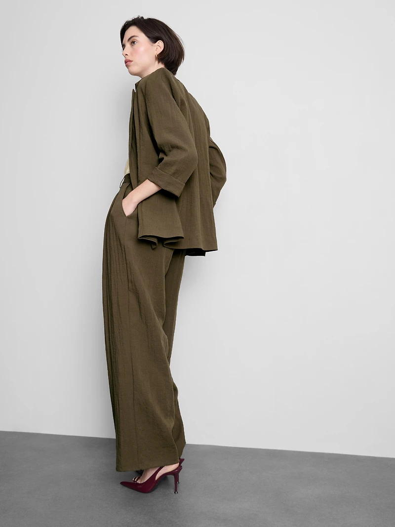 Textured Notched Lapel Blazer
