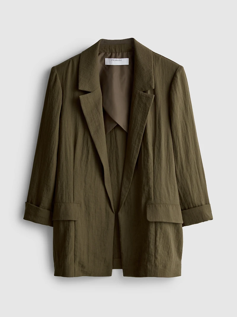 Textured Notched Lapel Blazer