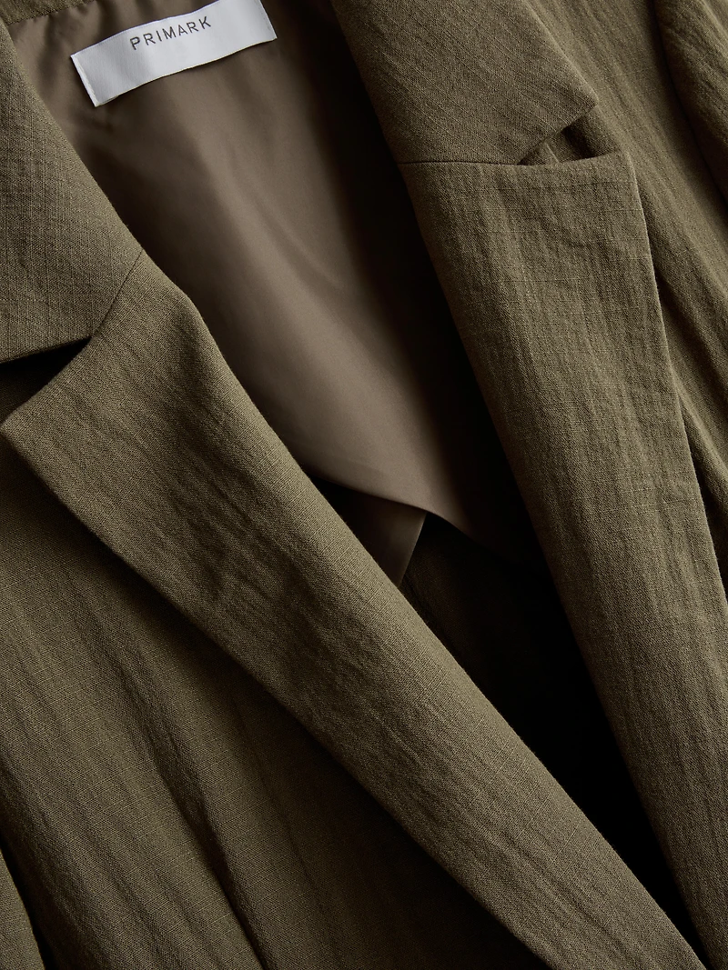 Textured Notched Lapel Blazer