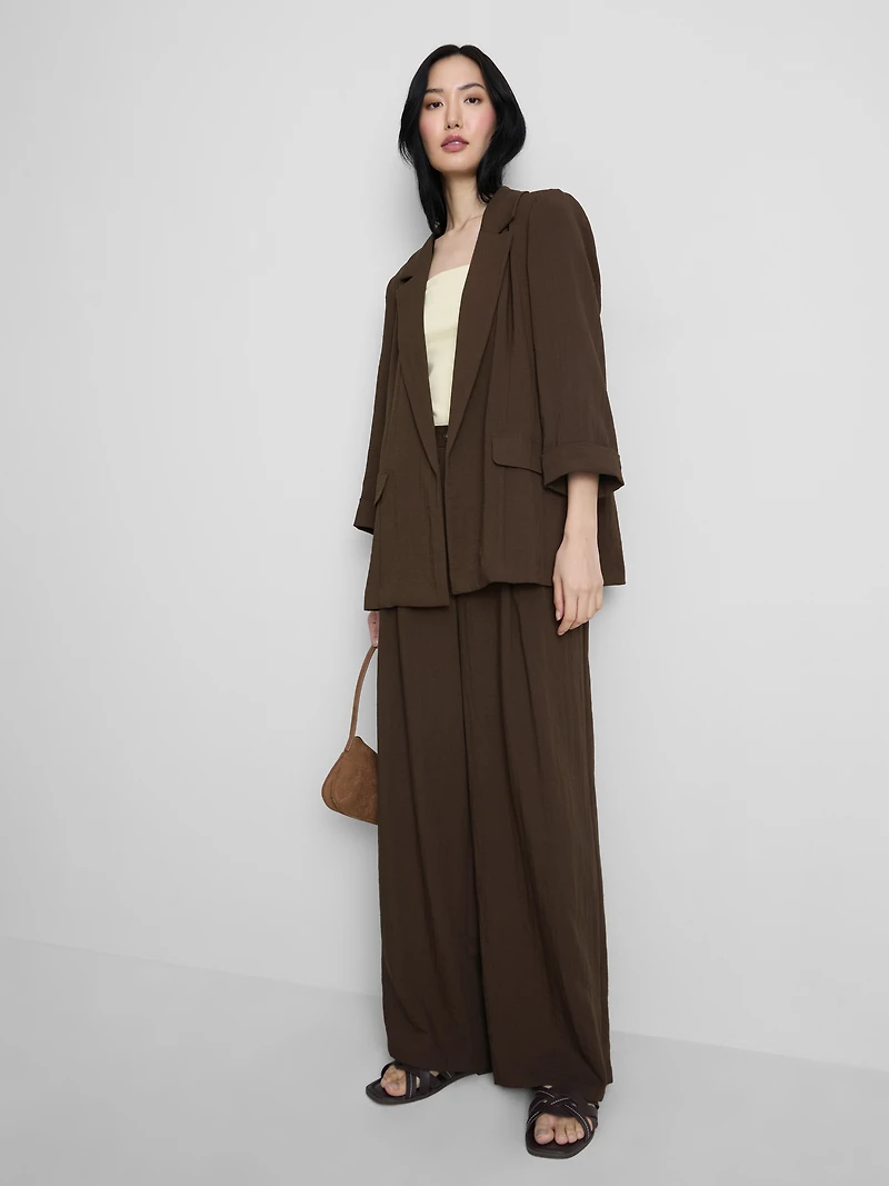 Textured Notched Lapel Blazer