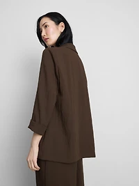 Textured Notched Lapel Blazer