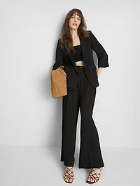 Textured Notched Lapel Blazer