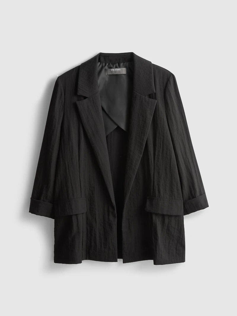 Textured Notched Lapel Blazer