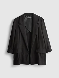 Textured Notched Lapel Blazer