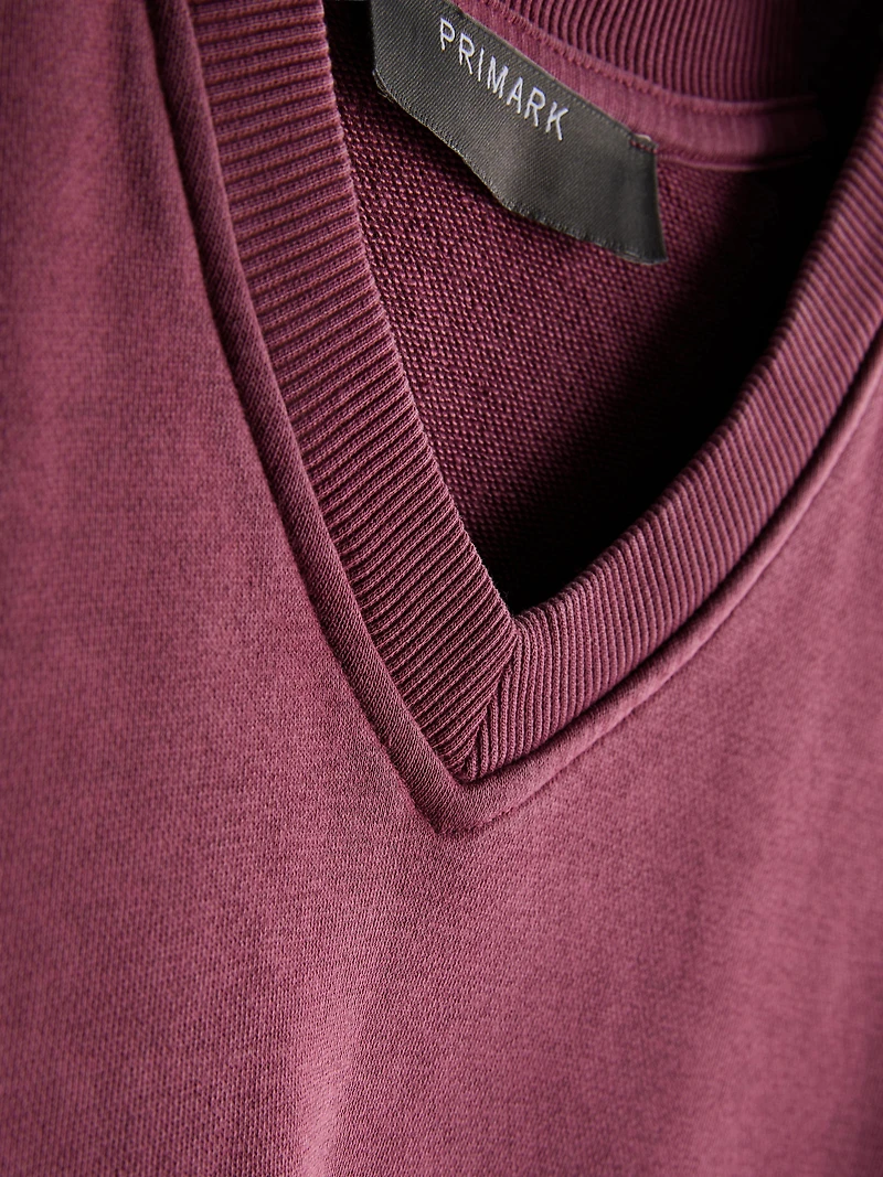 Boxy V-Neck Seam-Detail Tee