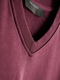 Boxy V-Neck Seam-Detail Tee