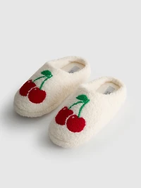 Cherry Borg Mule Slippers