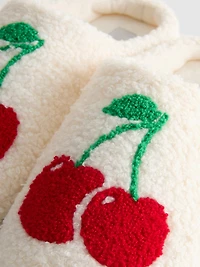 Cherry Borg Mule Slippers