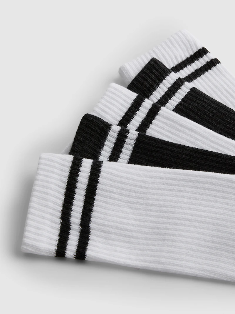 5pk Cotton Rich Ribbed Crew Socks