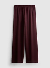 Textured Straight-Leg Satin Pants