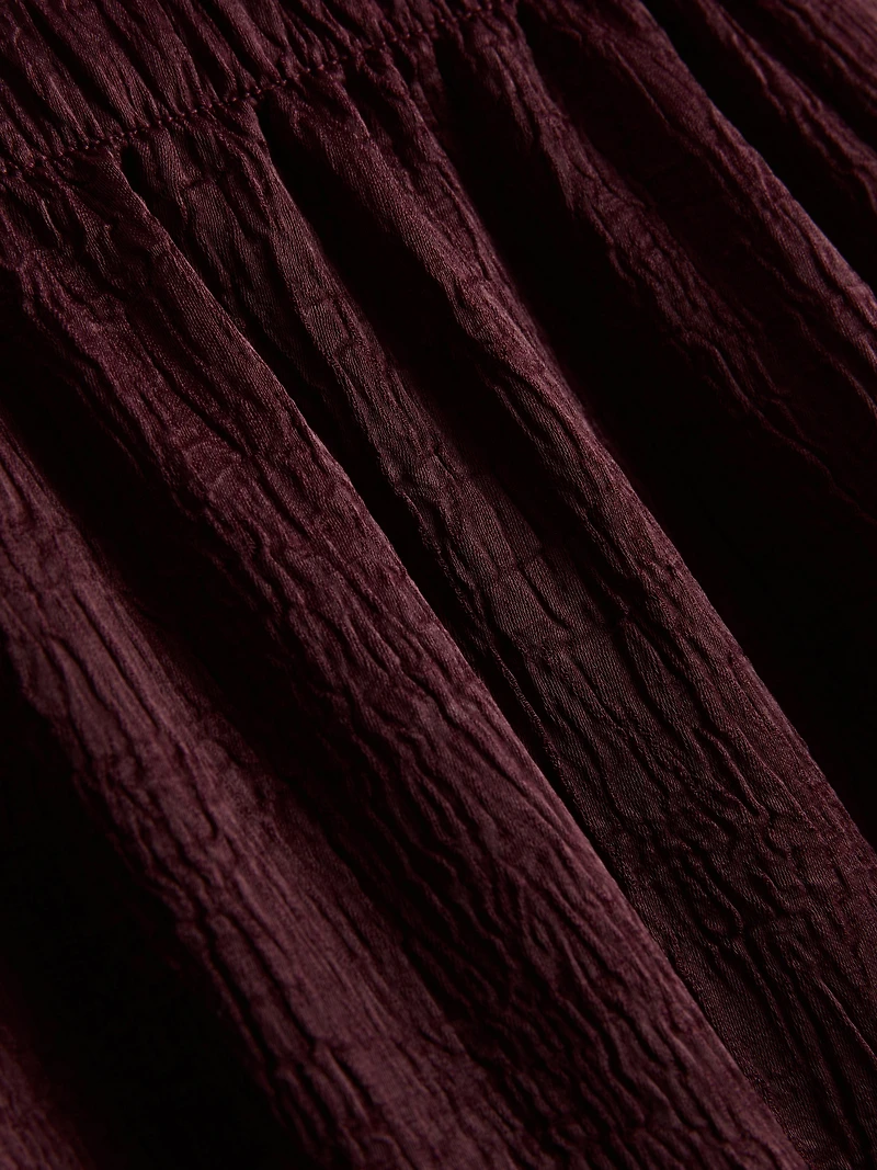 Textured Straight-Leg Satin Pants