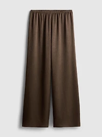 Textured Straight-Leg Satin Pants